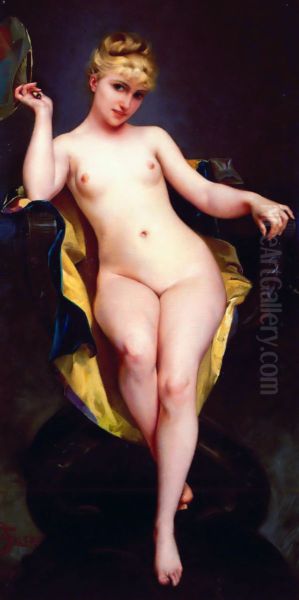 Posing Oil Painting by Luis Ricardo Falero