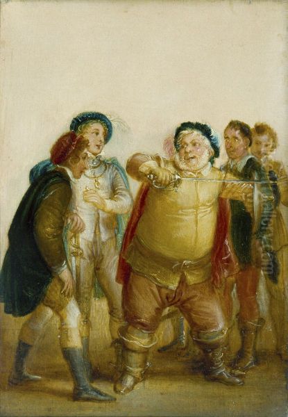 Falstaff Describing the Fight at Gadshill Oil Painting by Thomas Stothard