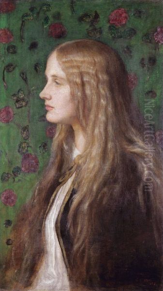 Edith Villiers, later Countess of Lytton who was Vicereine of India Oil Painting by George Frederic Watts