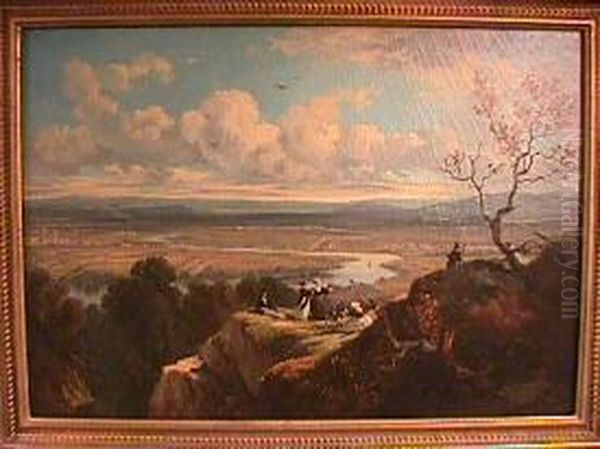 View from Mt. Holyoke Oil Painting by Victor de Grailly