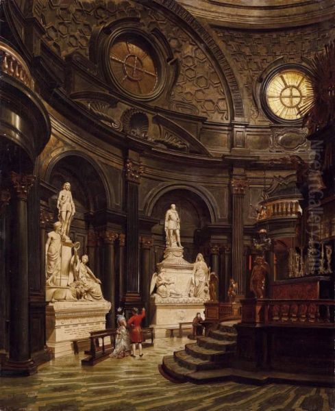 Interno Della Cappella Della Sacra Sindone A Torino Oil Painting by Giacomo Canova