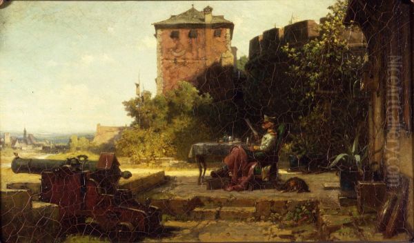 The old Fortress Commandant Oil Painting by Carl Spitzweg