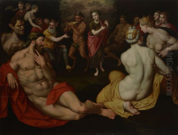 The judgement of Midas Oil Painting by Frans Floris I