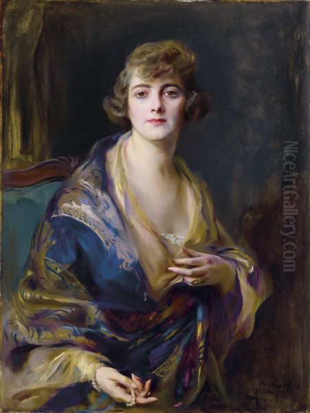 Madame Tibor de Scitovszky, nee Hanna Hodosi Oil Painting by Philip de Laszlo