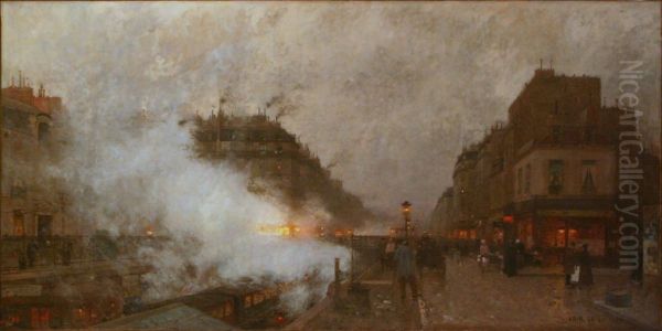 Underground Railway Oil Painting by Francois-Joseph Luigi Loir