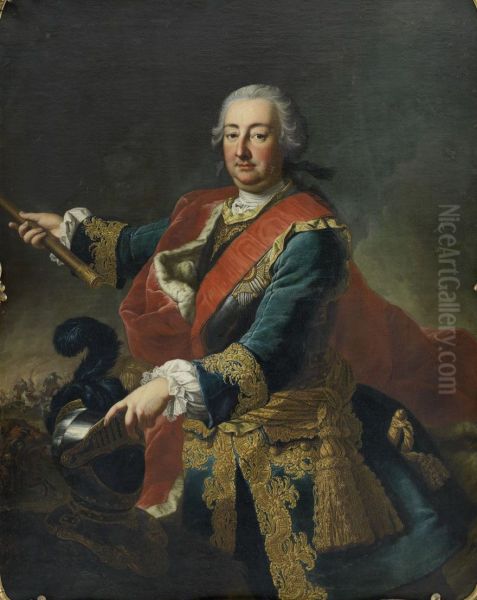 Furst Karl August Friedrich von Waldeck (1704-1763) Oil Painting by Martin Van Meytens