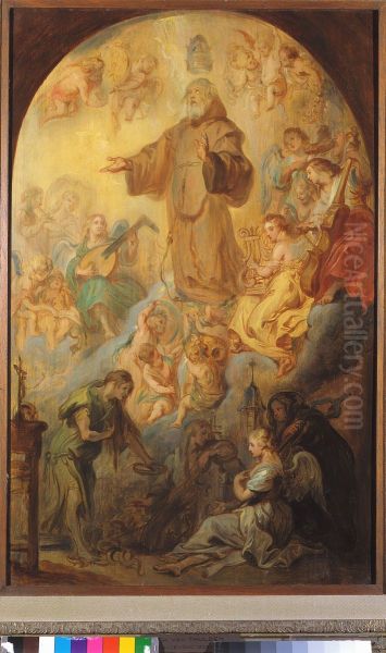 The assumption of St. Francis a Paola Oil Painting by Theodoor van Thulden