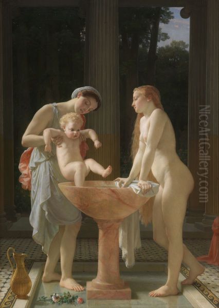 The Bath Oil Painting by Marc-Charles-Gabriel Gleyre