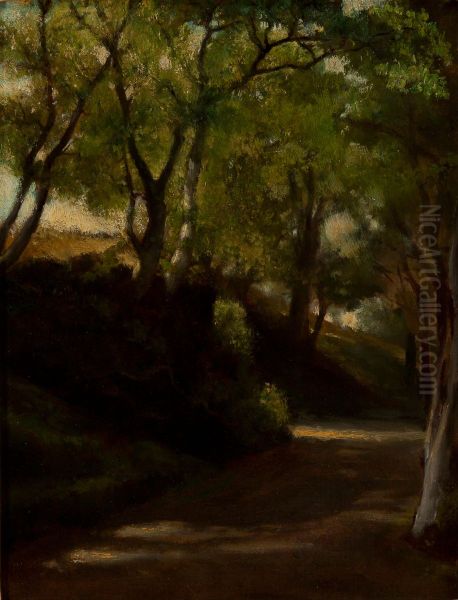 In 'The Glen,' Portsmouth, Rhode Island Oil Painting by John La Farge