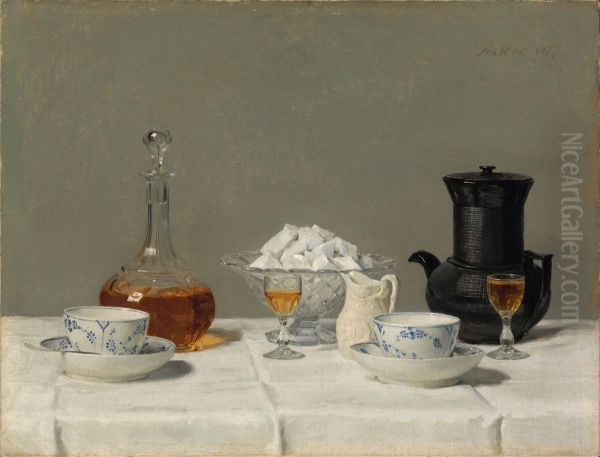 Still life with coffee Oil Painting by Albert Anker