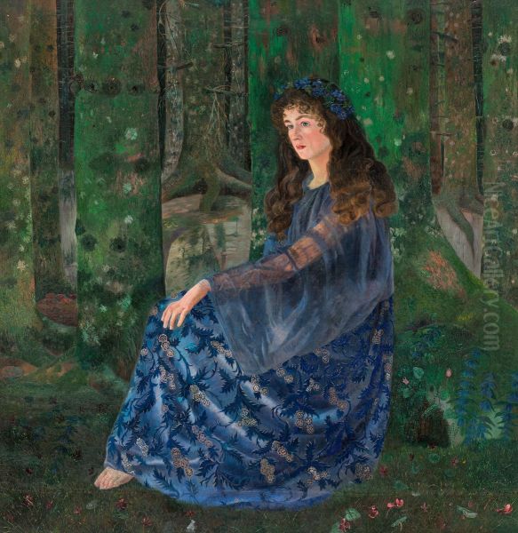 Forest fairy Oil Painting by Karl Mediz