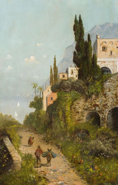 Mediterranean Landscape Oil Painting by unknown