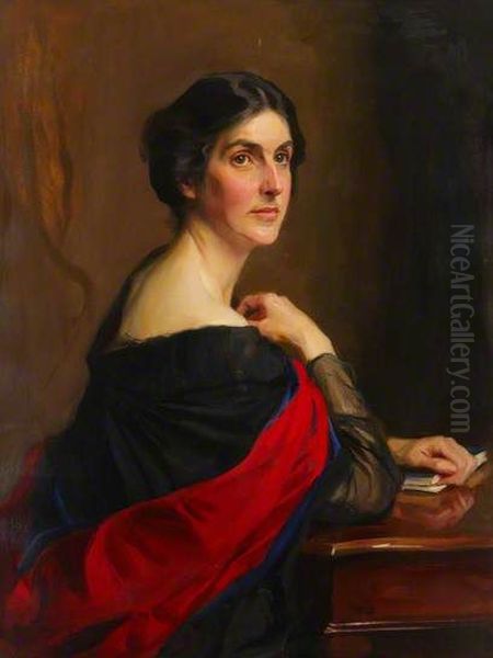 Bertha Phillpotts, DBC, MA, LHD, Principal of Westfield College (1919-1921) Oil Painting by Philip de Laszlo