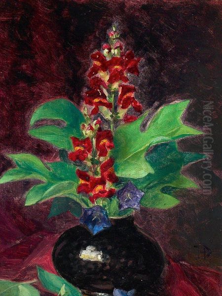 Arrangement with flowers. Oil Painting by H. A. Brendekilde