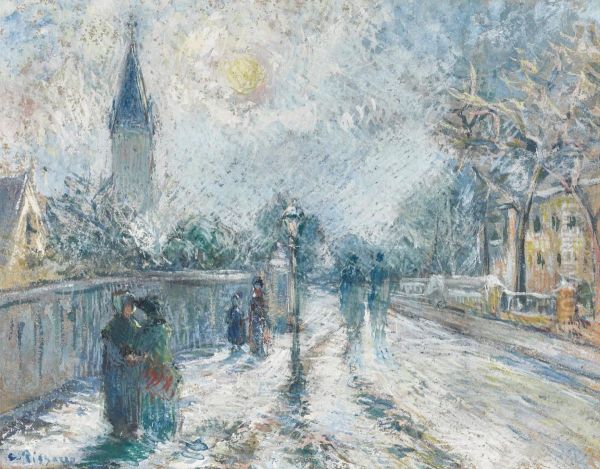 All Saints' Church Oil Painting by Camille Pissarro