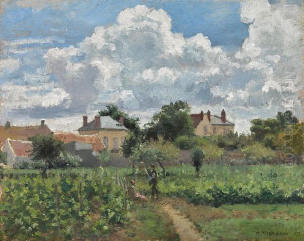 L'allee des vignes a Pontoise Oil Painting by Camille Pissarro