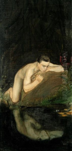 Narcissus Oil Painting by Magnus Enckell