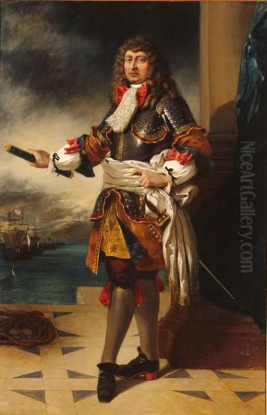 Anne Hilarion de Costentin, comte de Tourville (1642-1701) Oil Painting by Eugene Delacroix