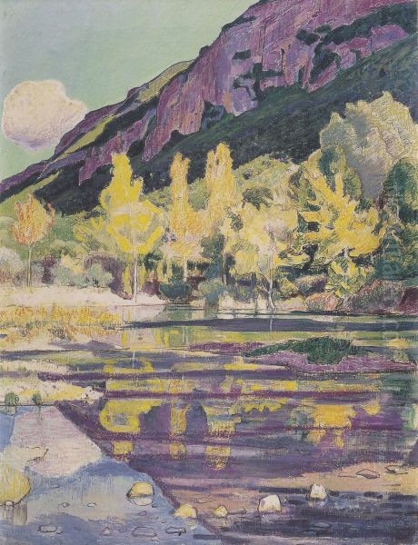 Am Fuss des Petit Saleve Oil Painting by Ferdinand Hodler