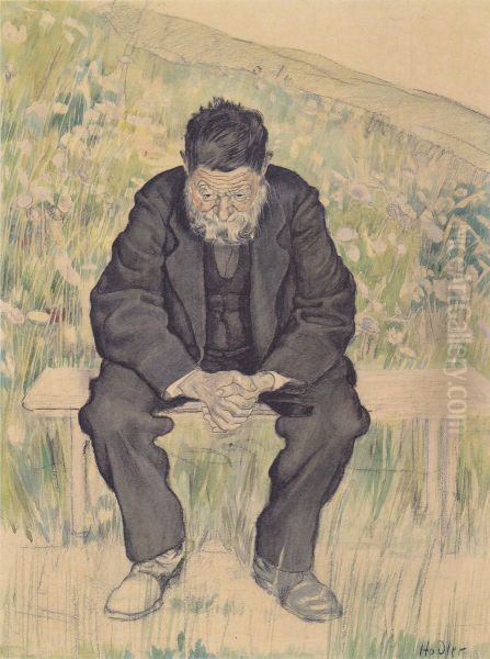 Unemployed Oil Painting by Ferdinand Hodler