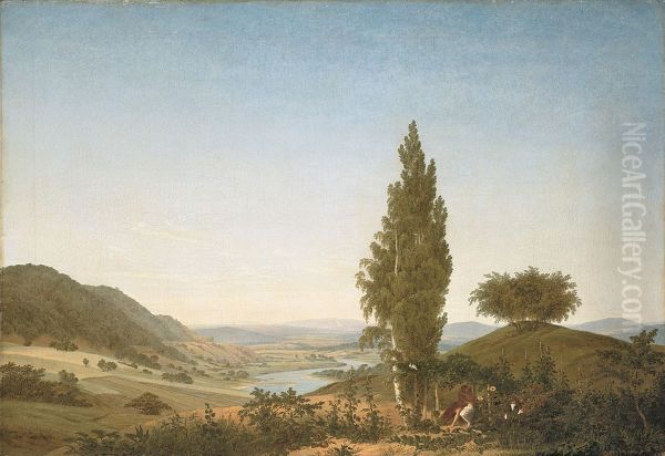 Der Sommer (Landschaft mit Liebespaar) Oil Painting by Caspar David Friedrich