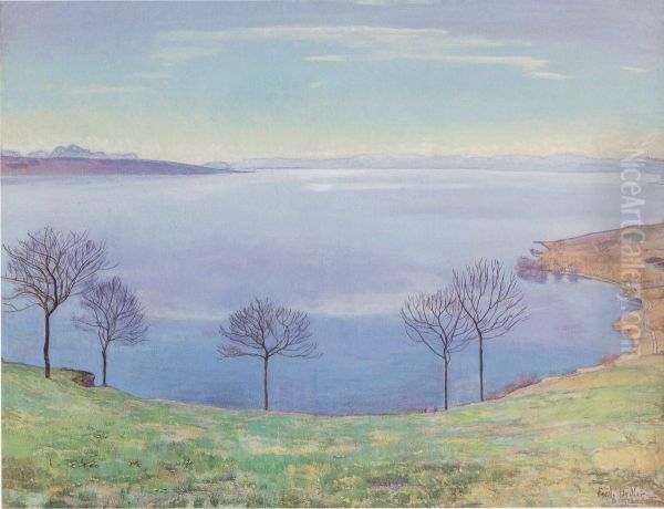 Der Genfersee von Chexbres aus Oil Painting by Ferdinand Hodler