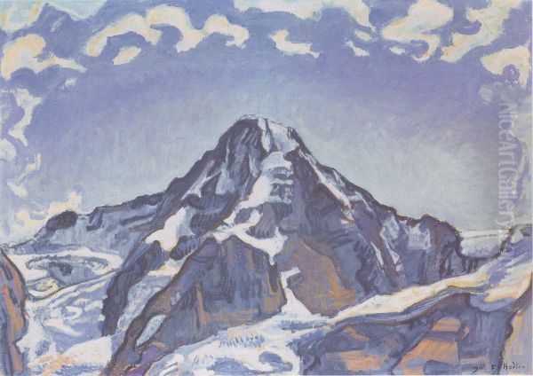 Der Monch mit Wolken Oil Painting by Ferdinand Hodler