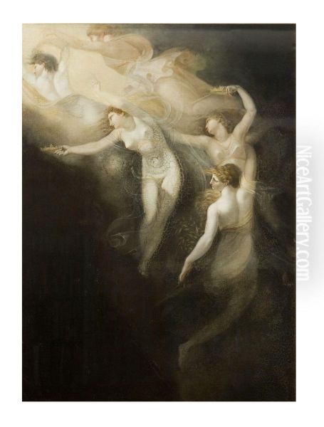 The Dream of Queen Katherine (Shakespeare, Henry VIII, Act IV, Scene 2) Oil Painting by Henry Fuseli