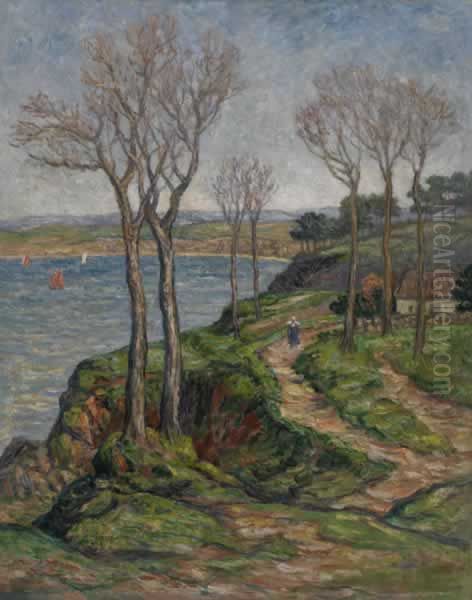 Falaises de Douarnenez Oil Painting by Ernest de Chamaillard