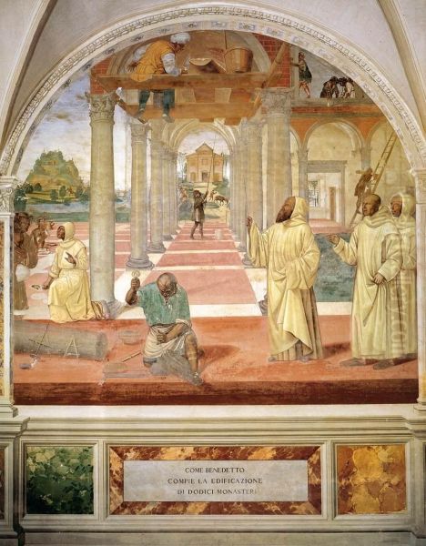 Benedict Founds Twelve Monasteries Oil Painting by Il Sodoma