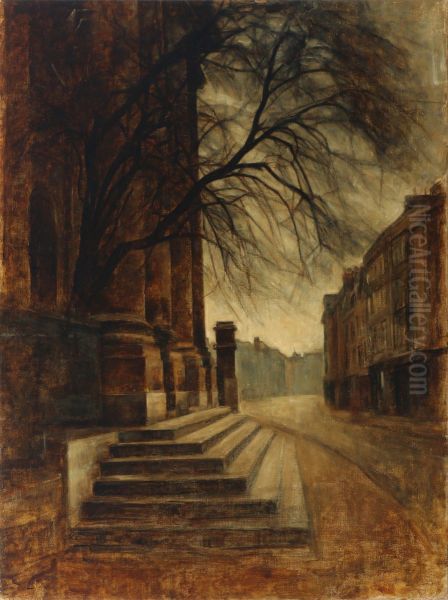 The Clarendon Building, Oxford. Oil Painting by Svend Hammershoi