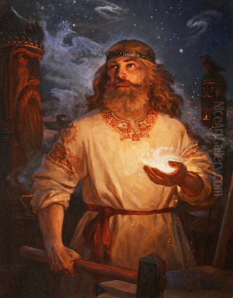 Svarog Oil Painting by Andrey Shishkin