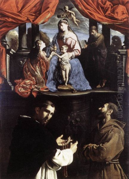 Matrimonio mistico di santa Caterina d'Alessandria Oil Painting by Pietro Paolini