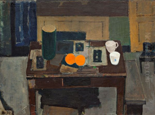 Still life with oranges Oil Painting by Immanuel Ibsen