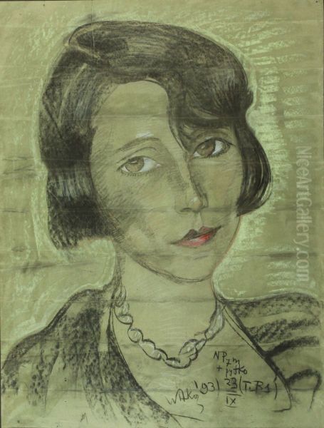 Portrait of Nelly Strugowa Oil Painting by Stanislaw Ignacy Witkiewicz