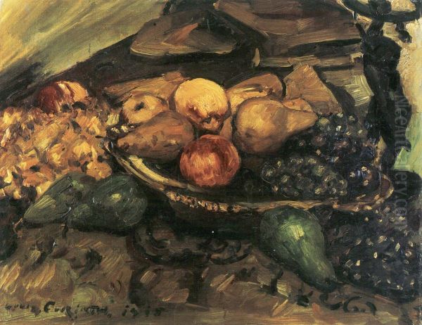 Fruchtestillleben Oil Painting by Lovis Corinth