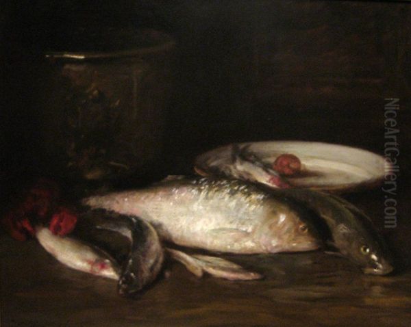 Still Life with Fish Oil Painting by William Merritt Chase