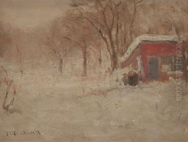 Winter Scene Oil Painting by James Cantwell