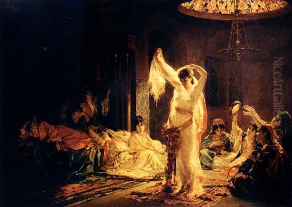 The Sultan's amusement Oil Painting by Edouard Frederic Wilhelm Richter