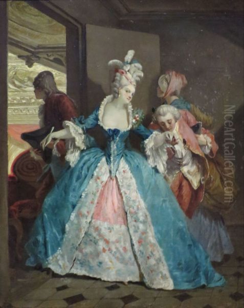 The Entrance to the Opera Oil Painting by Jean-Michel Moreau