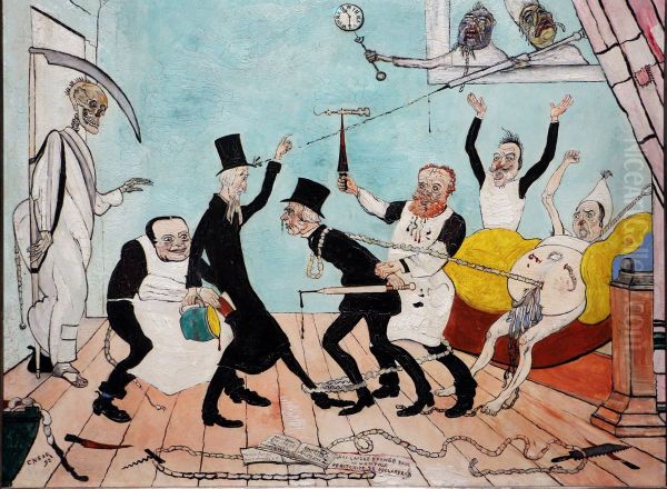 The Bad Doctors Oil Painting by James Ensor