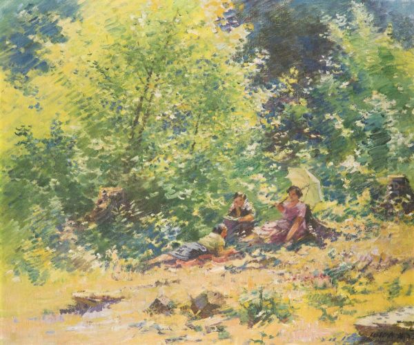 Odpocinek na pasece Oil Painting by Stanislav Lolek