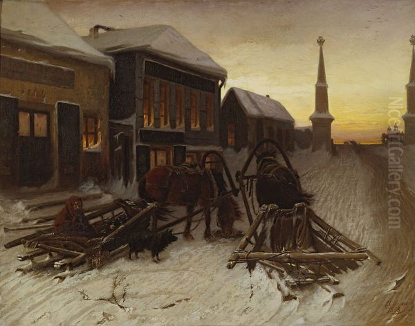 The Last Tavern at the City Gates Oil Painting by Vasily Perov