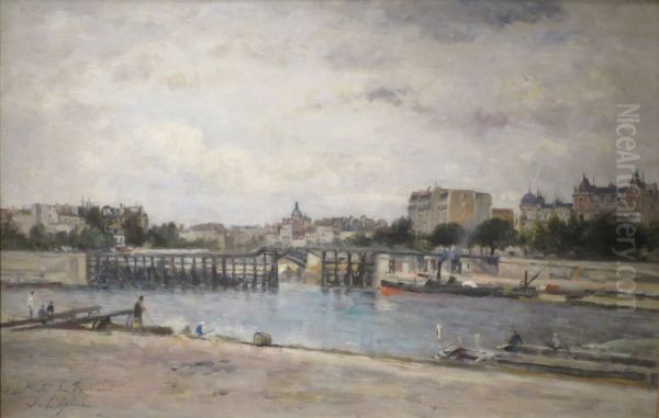 The Pont de l'Estacade, Paris Oil Painting by Stanislas Lepine