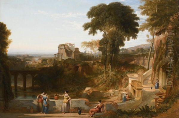 The Villa Fountain Oil Painting by William Leighton Leitch