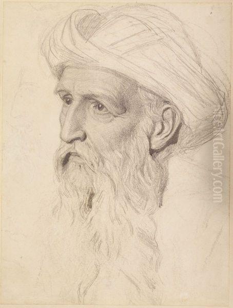 Study for the Head of Elijah Oil Painting by Albert Joseph Moore