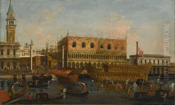 The Piazetta with the Bucintor Oil Painting by unknown