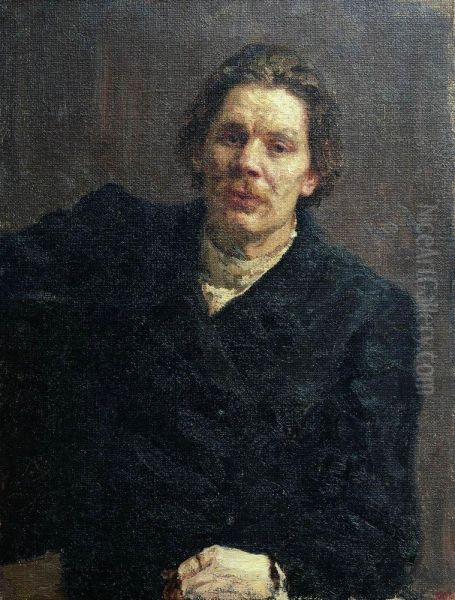 Portrait of writer Maxim Gorky (Aleksei Maksimovich Peshkov) Oil Painting by Ilya Repin