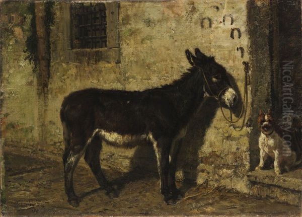 At the doorstep Oil Painting by Filippo Palizzi