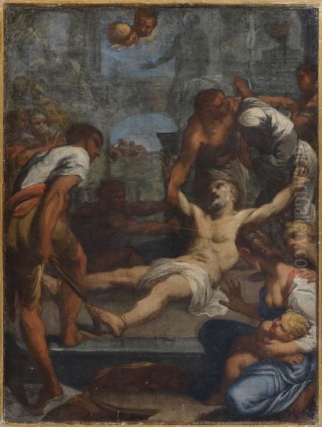 Martyre De Saint Andre, Esquisse Oil Painting by Domenico Maria Canuti